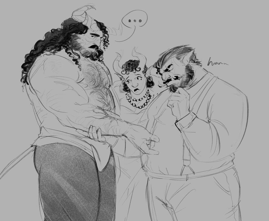 Sketch with 3 Characters - $40