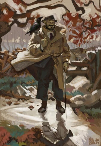 Illustration with complex background - $110